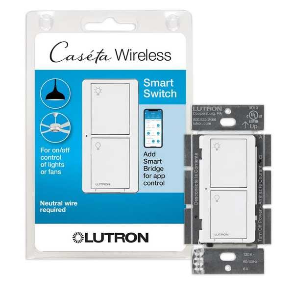 Lutron Lght Dmr, Switch Only, 120V AC, Wht - PD-6ANS-WH