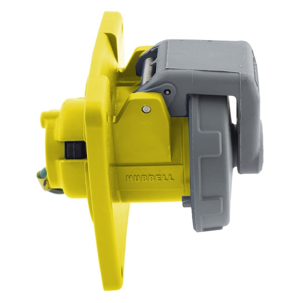 Hubbell Wiring Device-Kellems Watertight IEC Pin and Sleeve Receptacle, 2P3W, 16A 100-130V - HBL316R4W