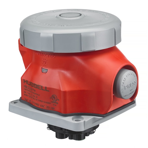 Hubbell Pin and Sleeve Receptacle, 30A, 20 HP, Red - HBLS530R7W