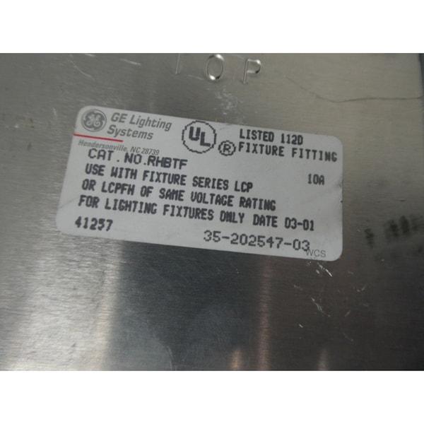 Ge FIXTURE FITTING HOOKED RECEPTACLE BOX LIGHTING PARTS - RHBTF 35-202547-03