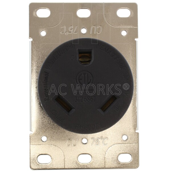 Ac Works 30A 125V TT-30R Outlet ETL Listed - ASOUTT30R