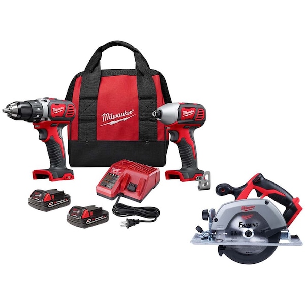 Milwaukee Tool M18 2-Tool Kit and EXTRA M18 6" Circ Saw - 2691-22, 2630-20