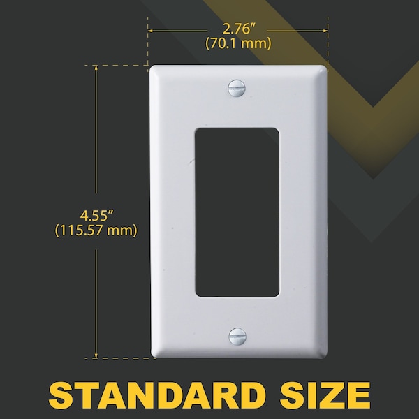 Faith 1-Gang Unbreakable Polycarbonate Light Switch Duplex Cover, White, 10PK - DWP1-WH-10