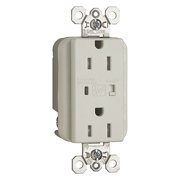 Legrand Tamper Resistant Extra Heavy Duty Surge Protective Duplex Receptacle, Number of Gangs: 1 Nylon - TR5262WSP