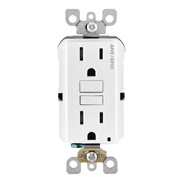Leviton Leviton AGTR1-0KW AFCI-GFCI Dual Function Outlet  White - 3583713