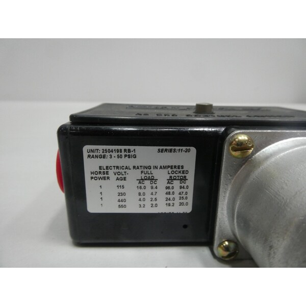 Interruptor de presión Detroit 3-50PSI 115/230/440/550V-AC - Interruptor de presión 250 RB1