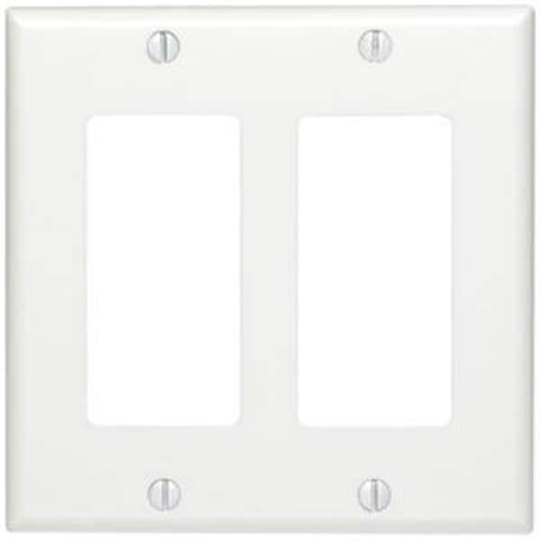 Leviton LEVITON 80409W Residential-Grade Decora Wall Plates 2-gang white 80409W - 80409W