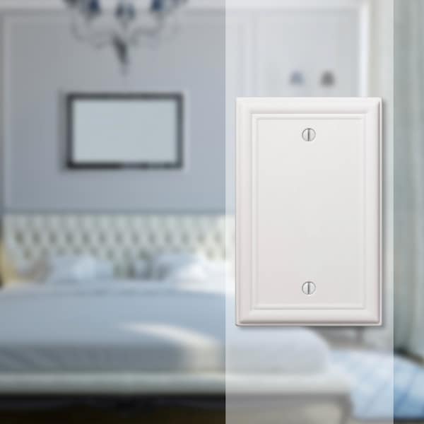 Amerelle Chelsea White 1 gang Stamped Steel Blank Wall Plate - 149BW