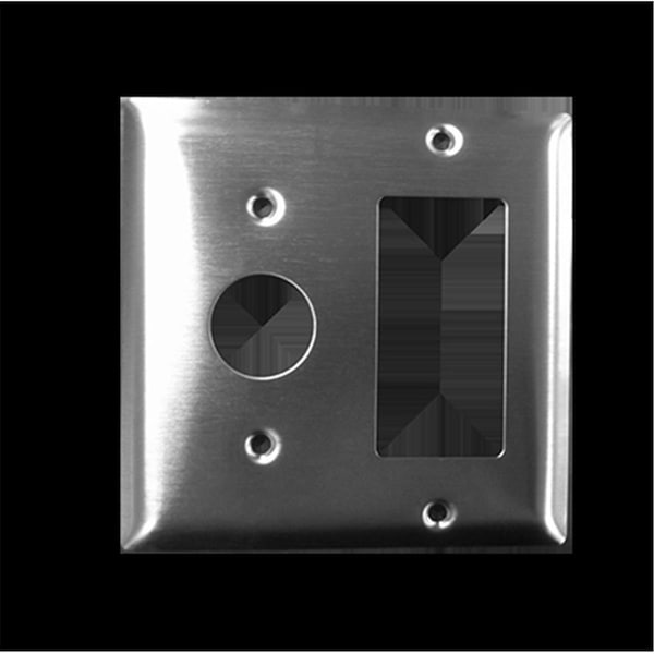 Amba Products 4.5 x 4.5 in. Jeeves Double Gang Plate, Matte Black - AJ-DGP-MB
