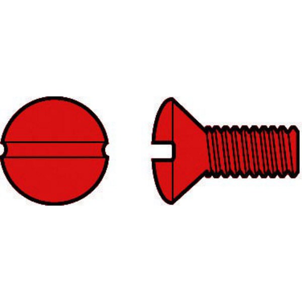 Hubbell Wiring Device-Kellems Plate Screws, Nylon, Red, PK100 - RA38RPK100