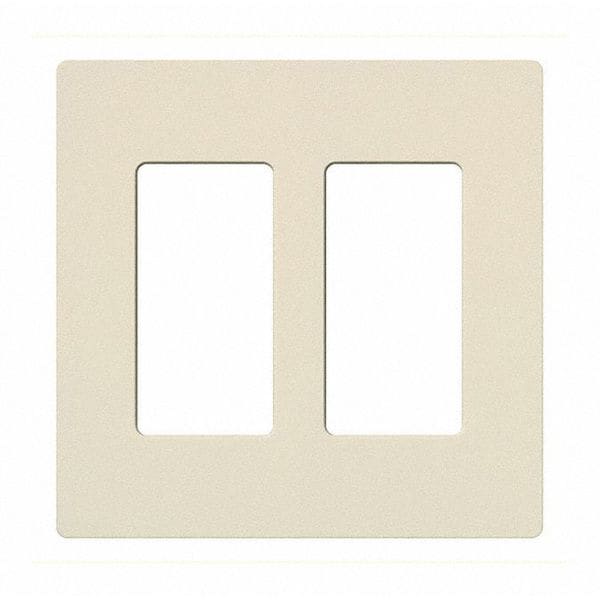 Lutron Designer Wall Plates, Number of Gangs: 2 Gloss Finish, Light Almond - CW-2-LA