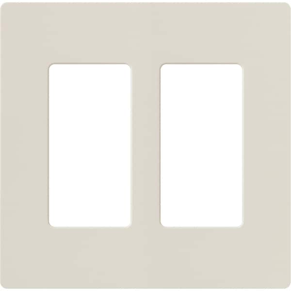Lutron Designer Wall Plates, Number of Gangs: 2 Gloss Finish, Light Almond - CW-2-LA