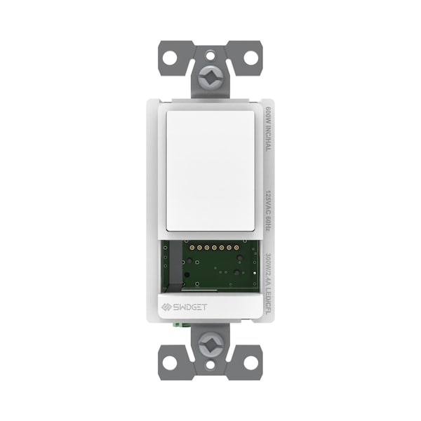 Tresco Lighting Tresco 120VAC 300W600W Swidget Standard Switch, wo Insert, White - L-S16001WA-1