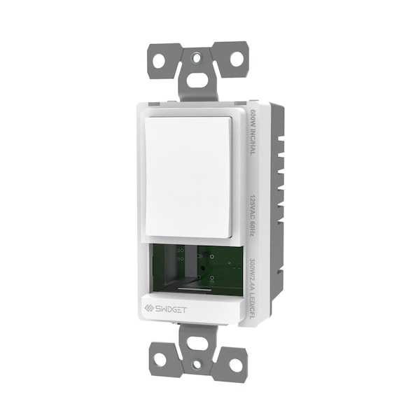 Tresco Lighting Tresco 120VAC 300W600W Swidget Standard Switch, wo Insert, White - L-S16001WA-1