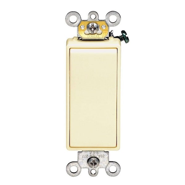 Decora Leviton 20 amps Rocker Grounding Switch Ivory - 05623-02I