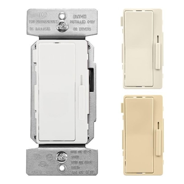 Eaton Dimmer Switch, 120 V, 1200 W, 3-Way - DF10P-C2-K-L