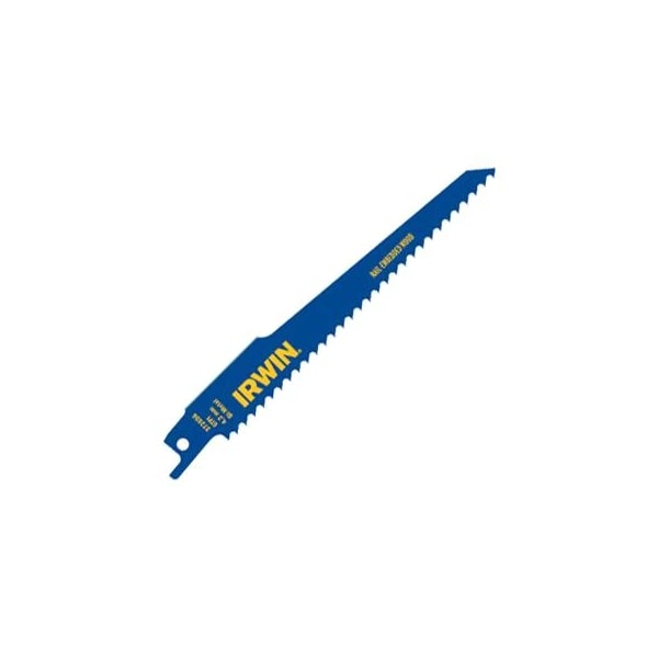 Irwin 6" L x Nail Embedded Wood Cutting Recip Saw Blade, 6in, 6Tpi, Bulk - 372656BB