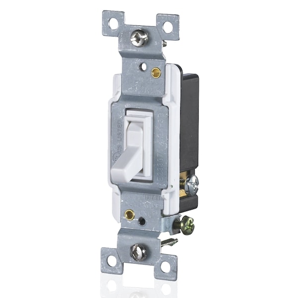 Faith 3-Way 15A Standard Toggle Light Switch, White, 10PK - SSK3B-WH-10
