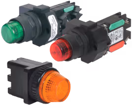 C3Controls Pilot Light, Full Voltage, 6V AC/DC, LED Red, Black Polyester Clamp Ring, White Lens - HFVLU6LR-PLLWE
