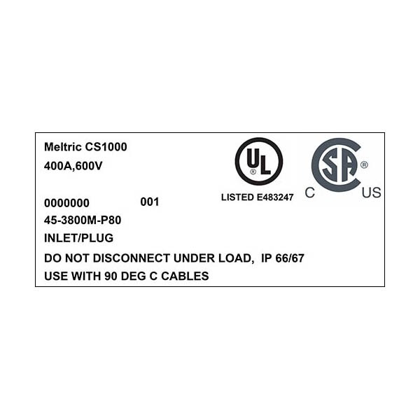Meltric 45-3800M-P80 INLET - 45-3800M-P80