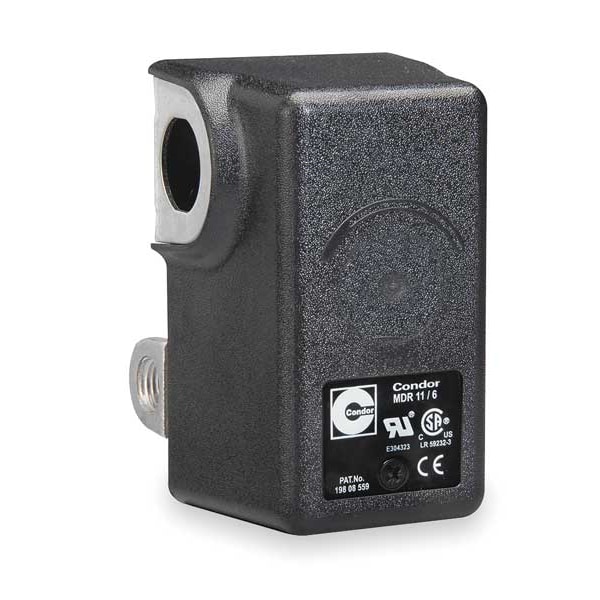 Interruptor de presión Condor Usa, (4) puertos, 1/4 pulg. NPT hembra, DPST, 20 a 105 psi, Acción estándar - 11SCXX