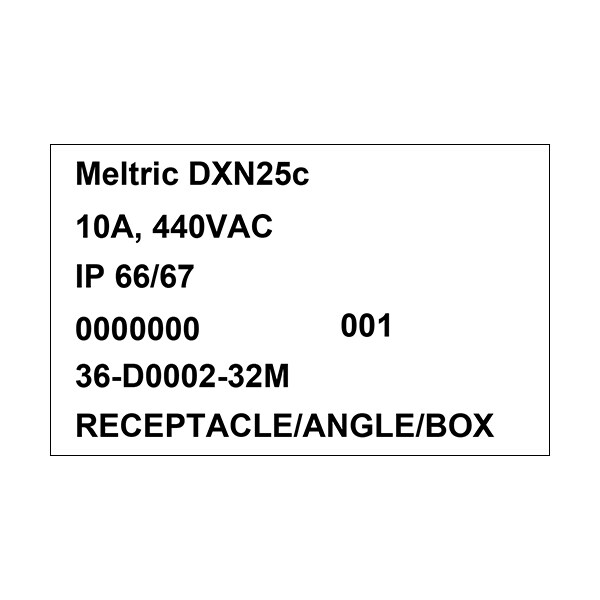 Meltric 36-D0002-32M RECEPTACLE/ANGLE ADAPTER/BOX 30 DEGREE - 36-D0002-32M