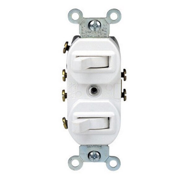 Gorgeousglow 05243-0WS 15 amp White Combination Two Three-Way Switches - GO2745048