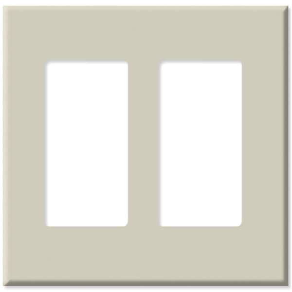 Ezgeneration LV80309x-LV80309T Decora Plus Screwless Snap-On Wallplate- 2 Gang- Light Almond - EZ2985562