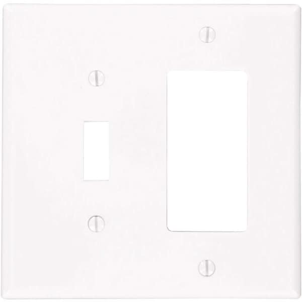 Leviton White 2-Gang 1-Toggle/1-Decorator/Rocker Wall Plate - R52-PJ126-00W
