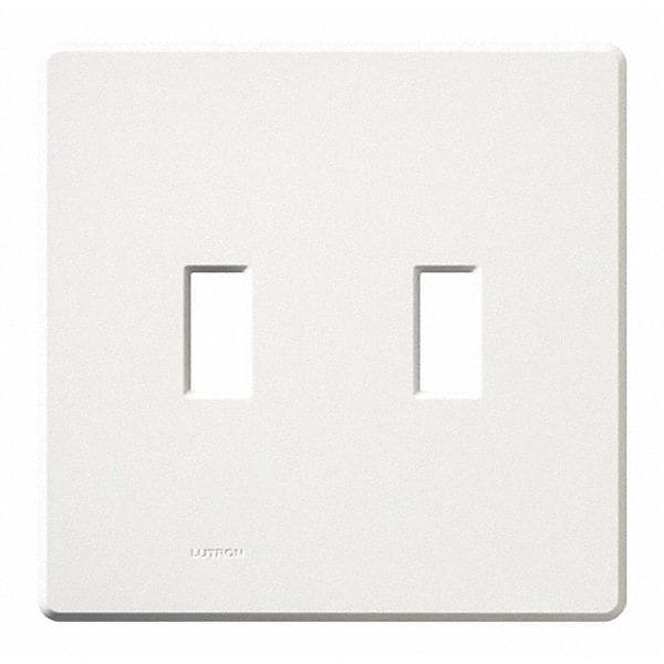 Lutron Traditional Fassada Wall Plates, Number of Gangs: 2 Gloss Finish, White - FG-2-WH