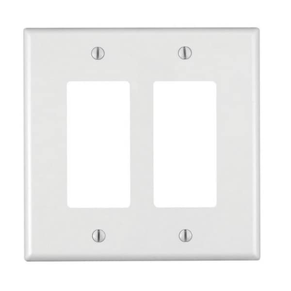 Serverusa Leviton 2 Gang White GFCI Decora Style Wall Plate - SE156355
