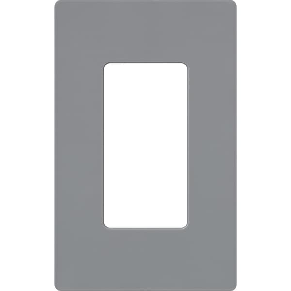 Lutron Designer Wall Plates, Number of Gangs: 1 Gloss Finish, Gray - CW-1-GR