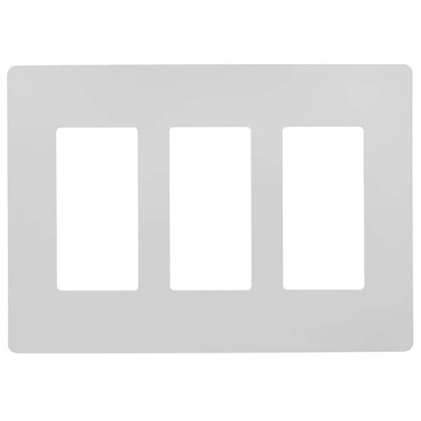 Faith 3-Gang Decorator Screwless Wall Plates, 4.68in x 2.93in, Fits GFCI, USB Receptacle, Dimmers, White - SWP3-WH-01