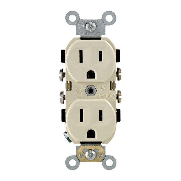 Gorgeousglow CBR15-00I 15 amp Decorative Duplex Receptacle  Ivory - GO710128
