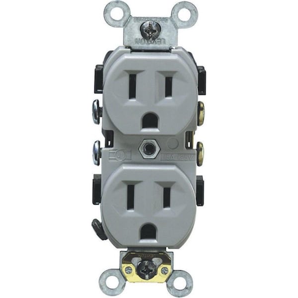 Gorgeousglow 0CR15-0GS Commercial Outlet Duplex Receptacle  Gray - GO148894