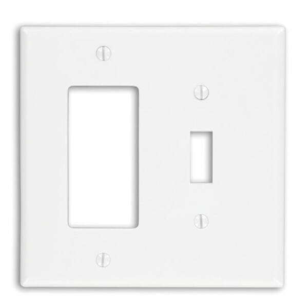 Leviton Leviton 3824968 White 2 Gang Thermoplastic Nylon Rocker & Toggle Wall Plate - 3824968