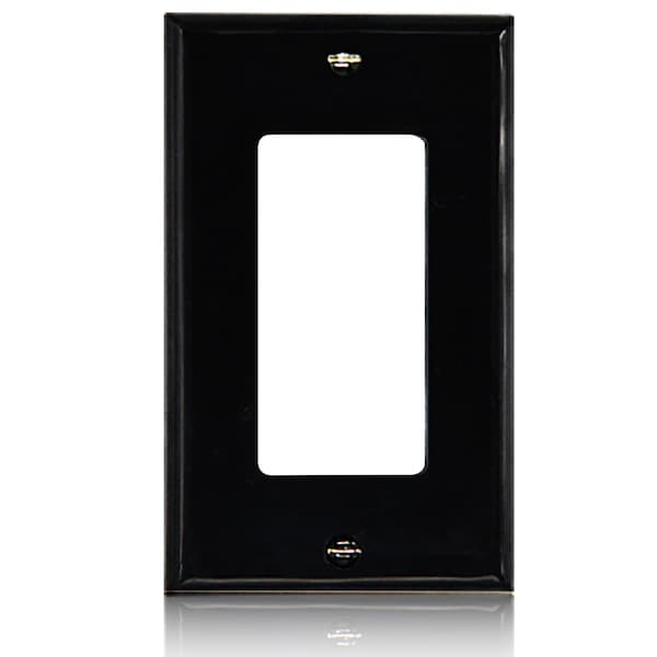 Faith Decorator Light Switch Cover or Receptacle Outlet Wall Plate, 1-Gang 4.55 In x 2.75 In, Black, 10PK - DWP1-BK-10