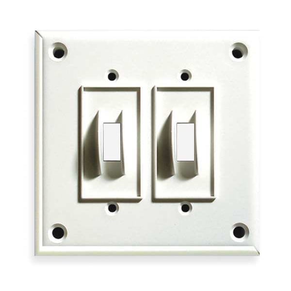 Cortech Duplex Switch Wall Plates and Covers, Number of Gangs: 2 Polycarbonate and Nylon Blend, White - TPDS