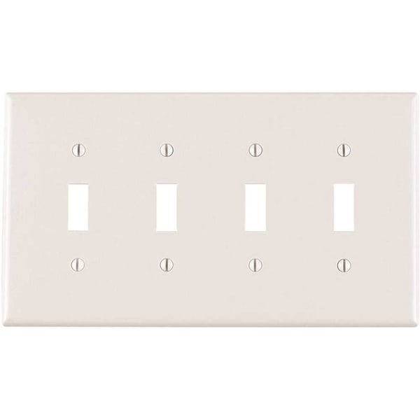 Leviton White 4-Gang Toggle Wall Plate - R52-00PJ4-00W