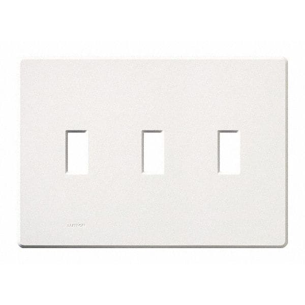 Lutron Traditional Fassada Wall Plates, Number of Gangs: 3 Gloss Finish, White - FG-3-WH