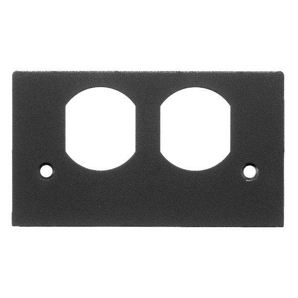Hubbell Wiring Device-Kellems Duplex Receptacle Opening, Aluminum, Black - SS2309DBKA