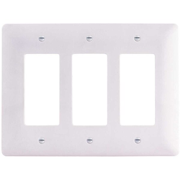 Titan3 Technology 3-Gang Decorator Rocker Plastic Wall Plate, White Textured - TPPW-RRR