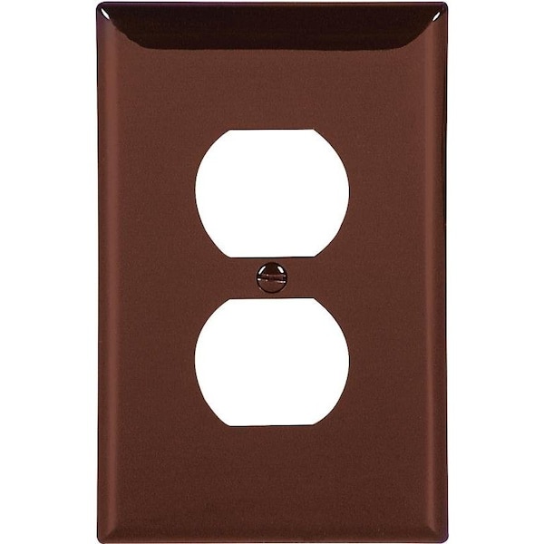 Eaton Wiring Devices Receptacle Wallplate, 412 in L, 234 in W, 1 Gang, Nylon, Brown, HighGloss - 5132B-BOX