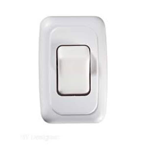 Rv Designer 1.62 x 1.25 in. Cut-Out SPST White Single Contoured Wall Switch, On & Off - RVDS531