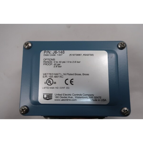 Interruptor de presión eléctrica United Electric UE 0-40psi 480v-ac - J6-148