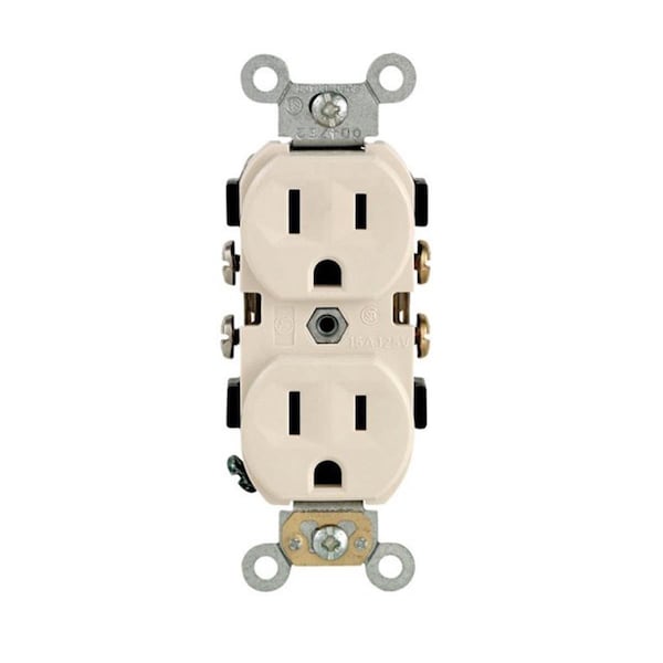 Gorgeousglow CBR15-00T 15 amp Decorative Duplex Receptacle  Light Almond - GO156280