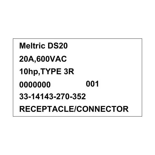 Meltric 33-14143-270-352 RECEPTACLE AUXILIARY SWITCH STRAIGHT INSERTION - 33-14143-270-352