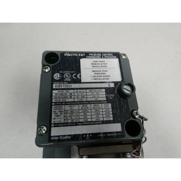 Interruptor de presión Allen Bradley 140-1000PSI 120-600V-AC 115-600V-DC - 836T-T351J