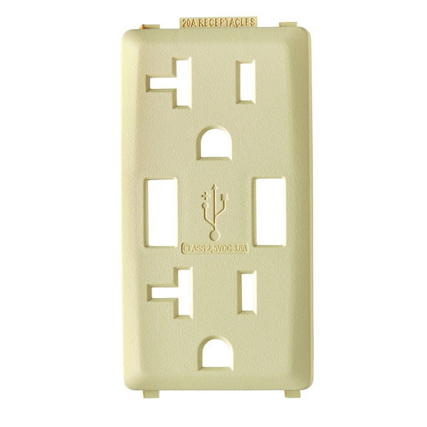 Leviton COMBINATION DEVICE SWITCH GD CST WH RENU USB CHGR 20A REC FACEPL - RKAA2-GC
