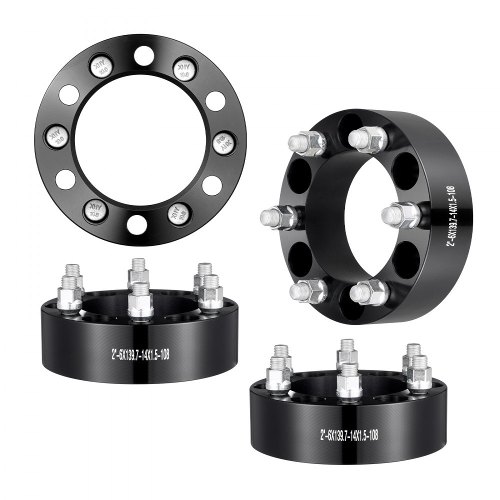 VEVOR 2" 6"x5.5" Wheel Spacers Wheel Adapters 6 Lug Forged Spacer 4 PCS Black - LSSFLP2YC6X5L87F5V0